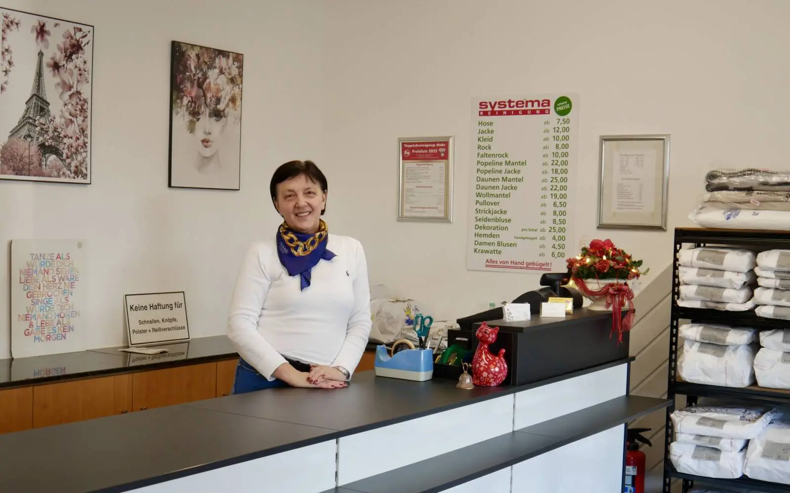 Bosiljka Muyan ist seit vielen Jahren die Seele der Reinigung System. Eine Institution, auf die kein Lohauser verzichten möchte. Foto: cj