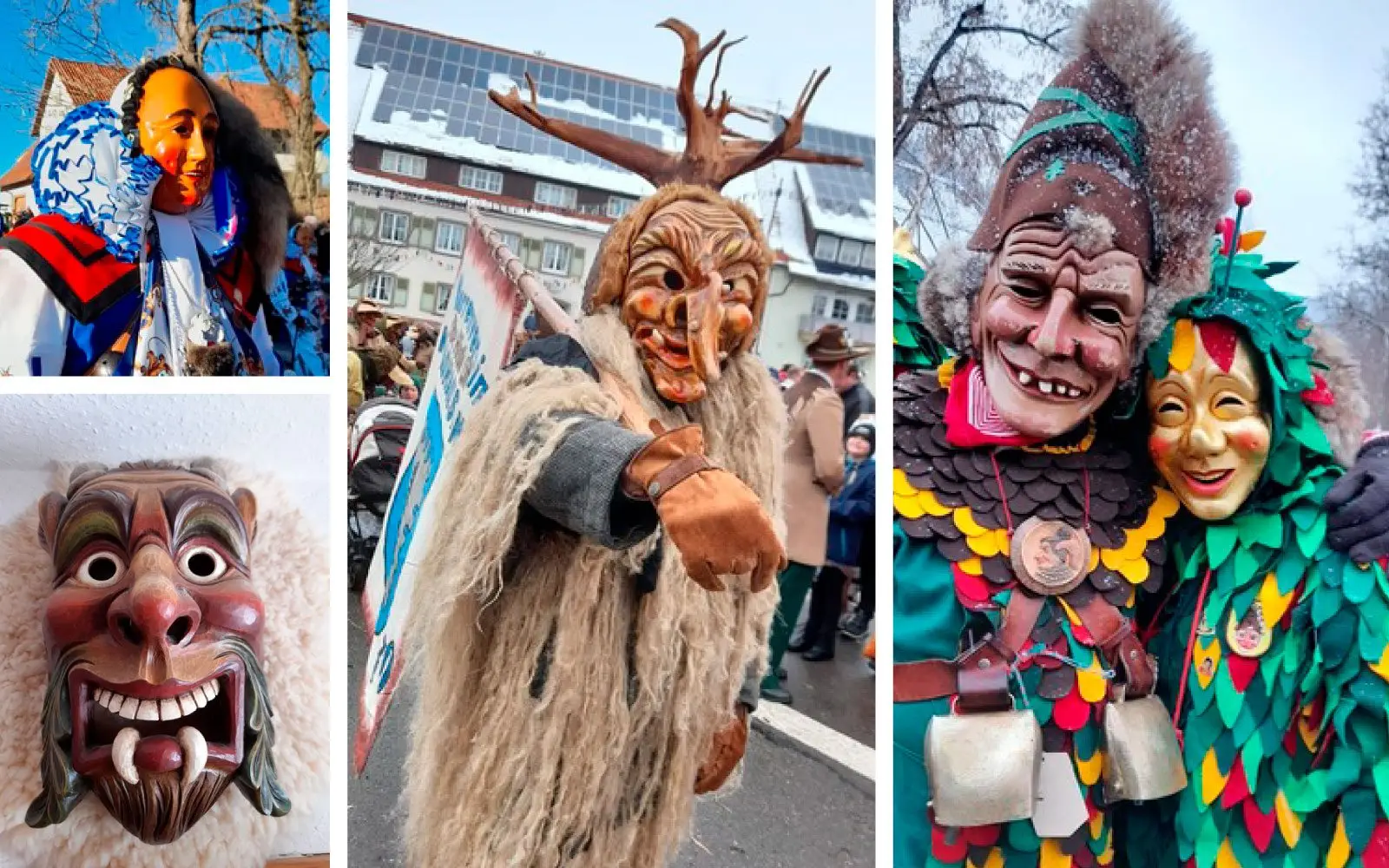 Die kunstvollen Holzmasken und farbenfrohen Kostüme sind charakteristisch für diese süddeutsche Brauchtumsform. Fotos: privat