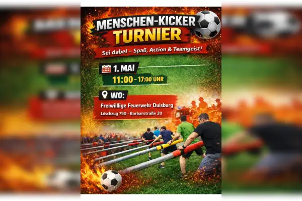 Menschen-Kicker-Turnier der Freiwilligen Feuerwehr