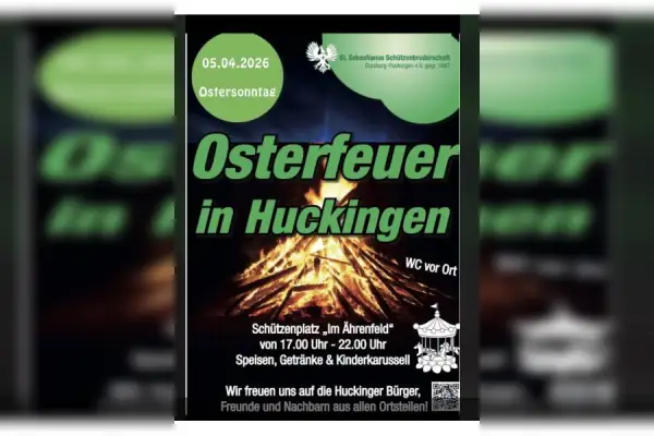 Traditionelles Osterfeuer in Huckingen: Gemeinschaft am lodernden Feuer