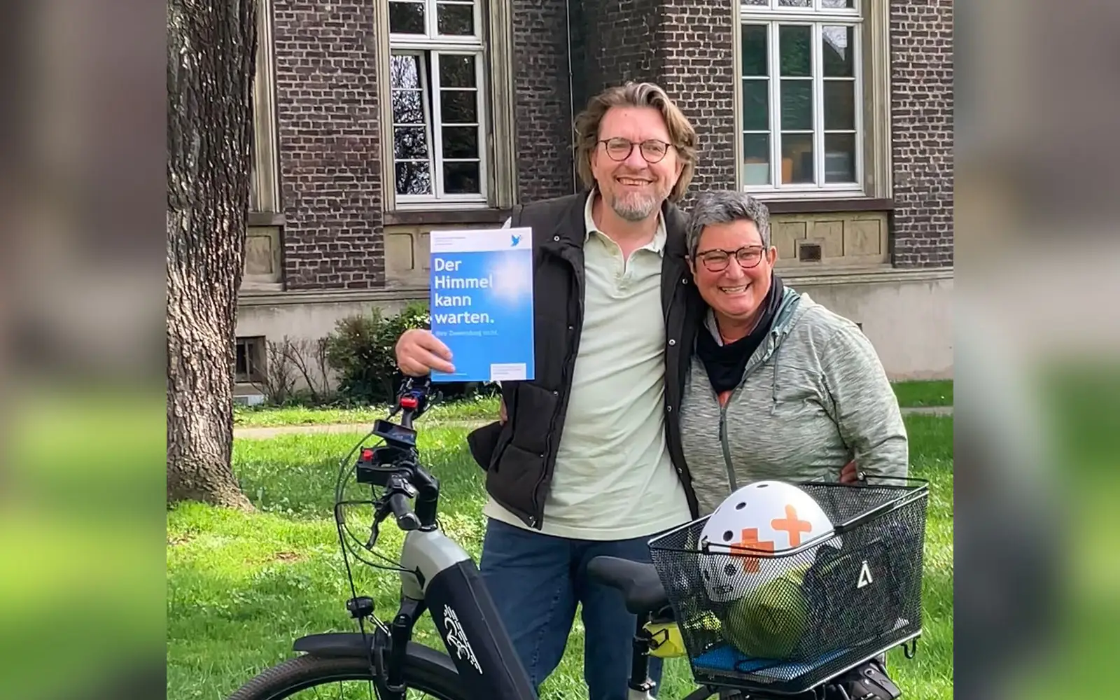 Antje Hatzitheodorou und Norbert Priske radeln für das Friederike Fliedner Hospiz Kaiserswerth (Foto: Kaiserswerther Diakonie)