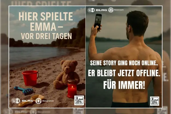 Polizei Duisburg warnt mit Schockfotos vor dem Baden im Rhein