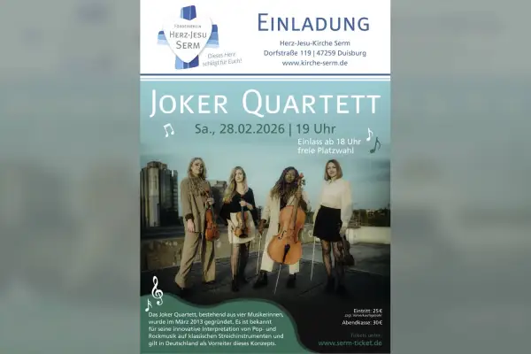Joker Quartett: Pop trifft Klassik in stimmungsvoller Kirchenkulisse in Serm
