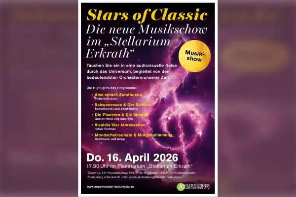 Musikshow „Stars of Classic“ im Stellarium Erkrath verbindet Klassik und Kosmos