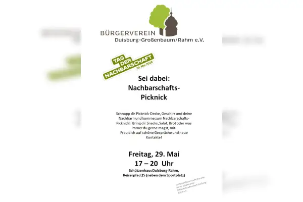 Nachbarschafts-Picknick am Schützenhaus Rahm
