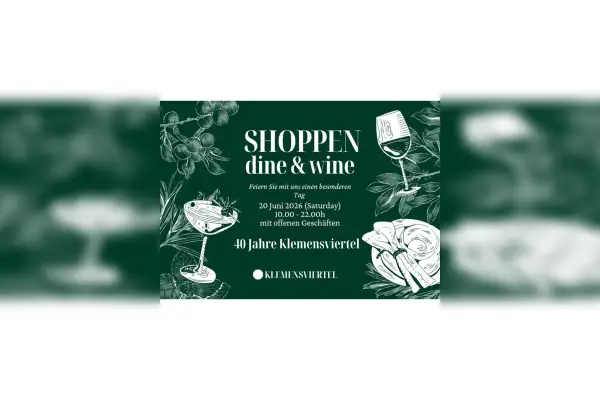 Shoppen, dine & wine im Klemensviertel