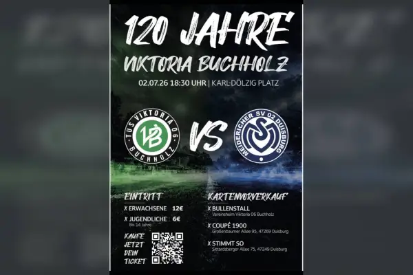 Viktoria Buchholz feiert 120 Jahre mit einem Spiel gegen den MSV Duisburg