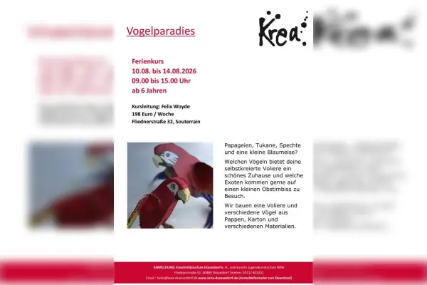 Ferienkurs „Vogelparadies“ für Kinder ab sechs Jahren