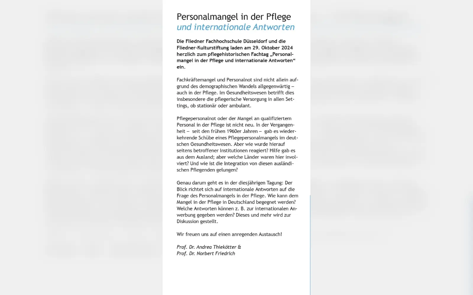 Fachtag Pflegegeschichte Seite 2