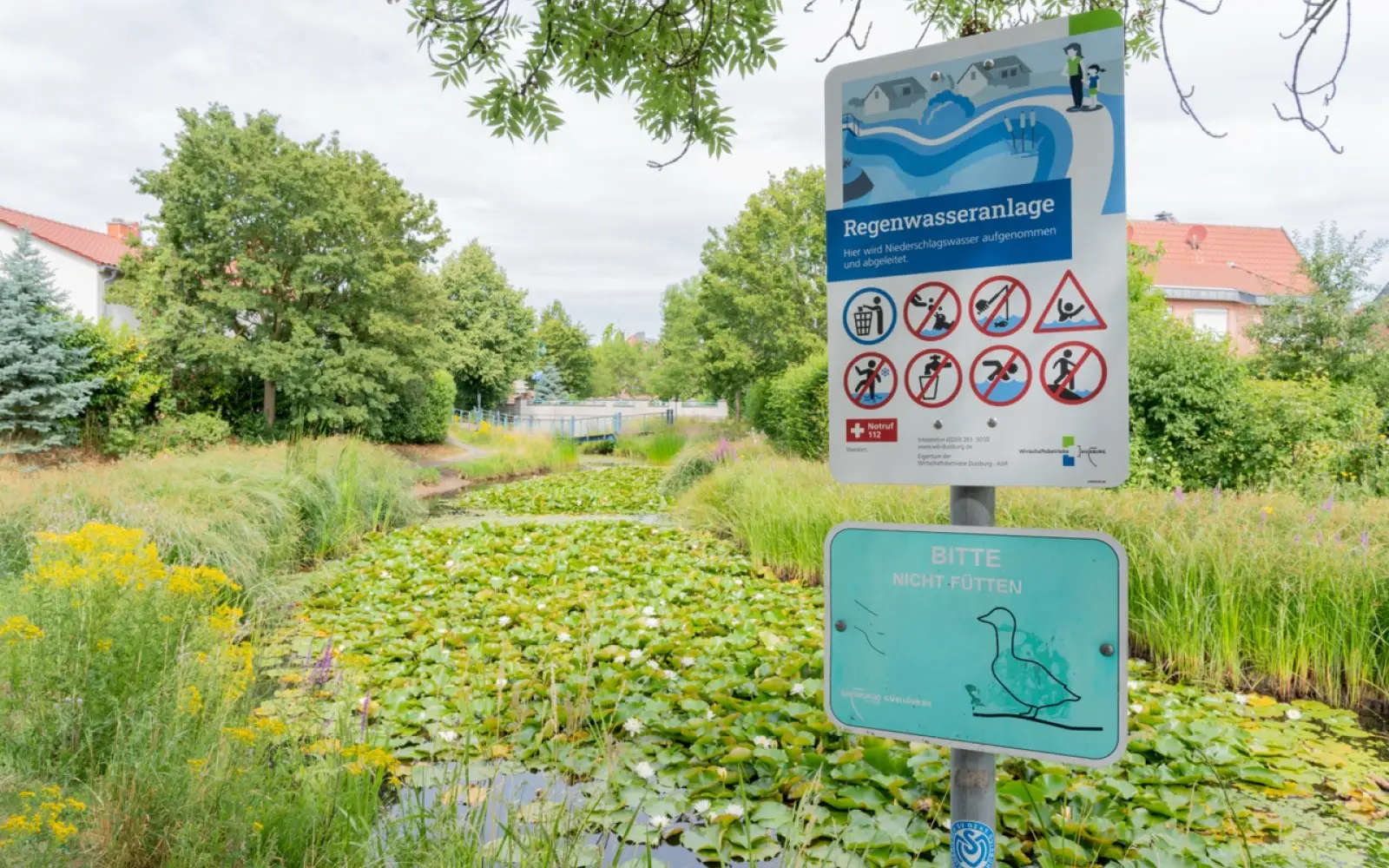 Wirtschaftsbetriebe warnen vor Gefahren an Duisburger Regenbecken