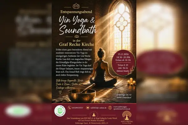 Yin Yoga und Soundbath in der Graf Recke Kirche
