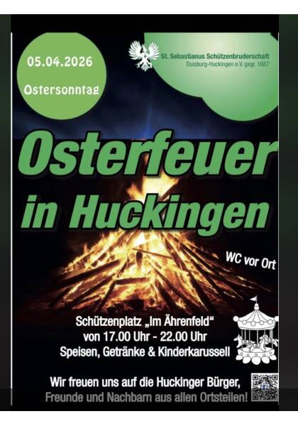 Traditionelles Osterfeuer in Huckingen: Gemeinschaft am lodernden Feuer