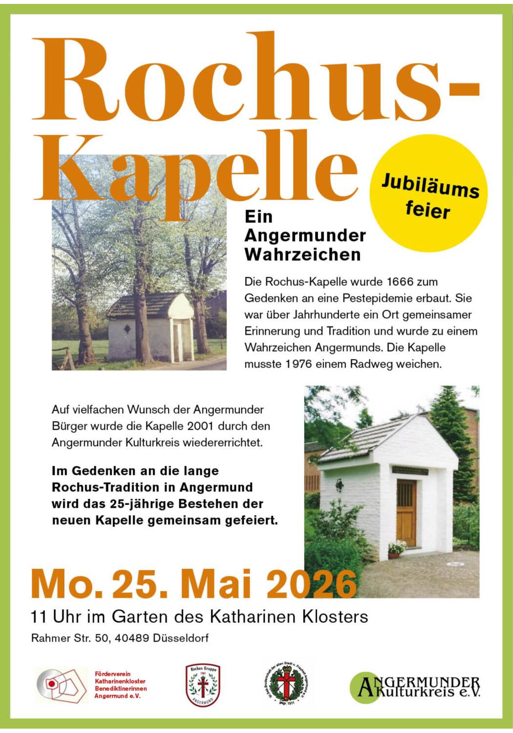 25 Jahre Rochus-Kapelle: Jubiläumsfeier in Angermund
