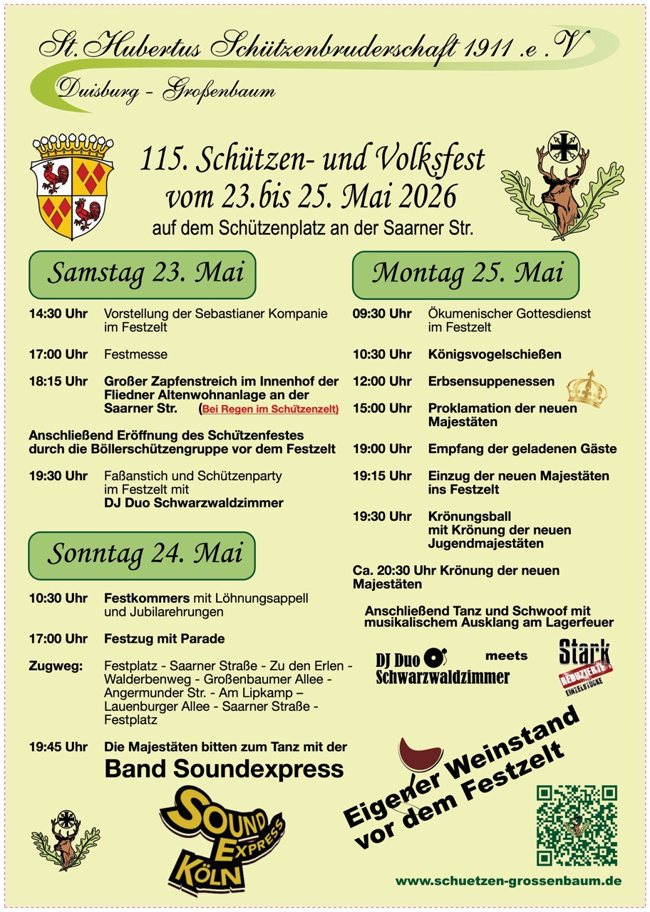 115. Schützenfest Großenbaum mit Zapfenstreich