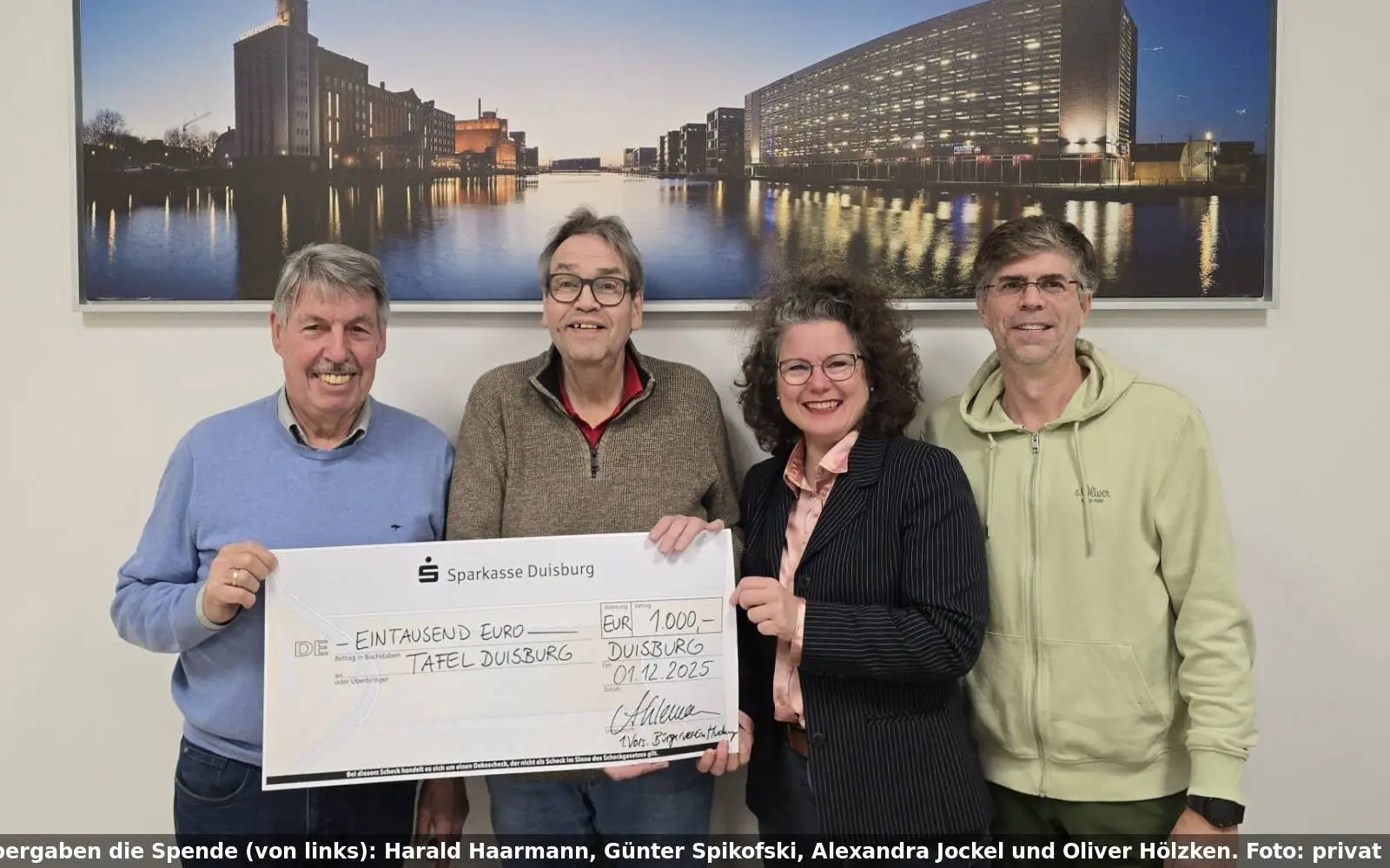 Übergaben die Spende (von links): Harald Haarmann, Günter Spikofski, Alexandra Jockel und Oliver Hölzken. Foto: privat