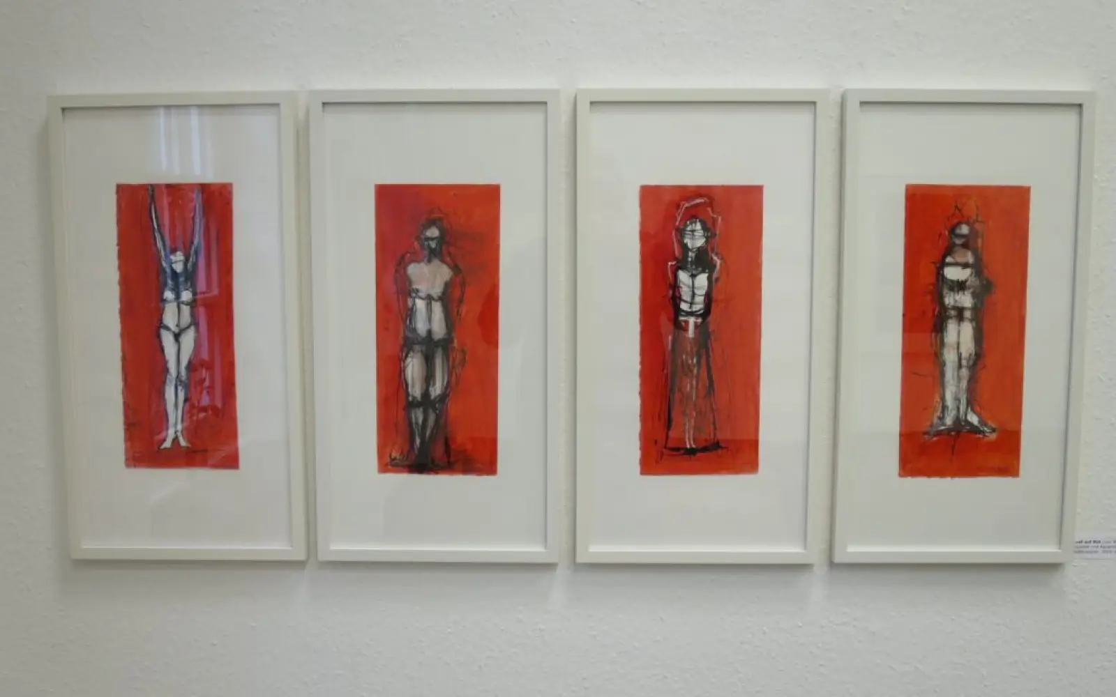 Lust auf Rot (vier Bilder) Aquarell und Aquarellstift auf Büttenpapier 2015. Foto: hs