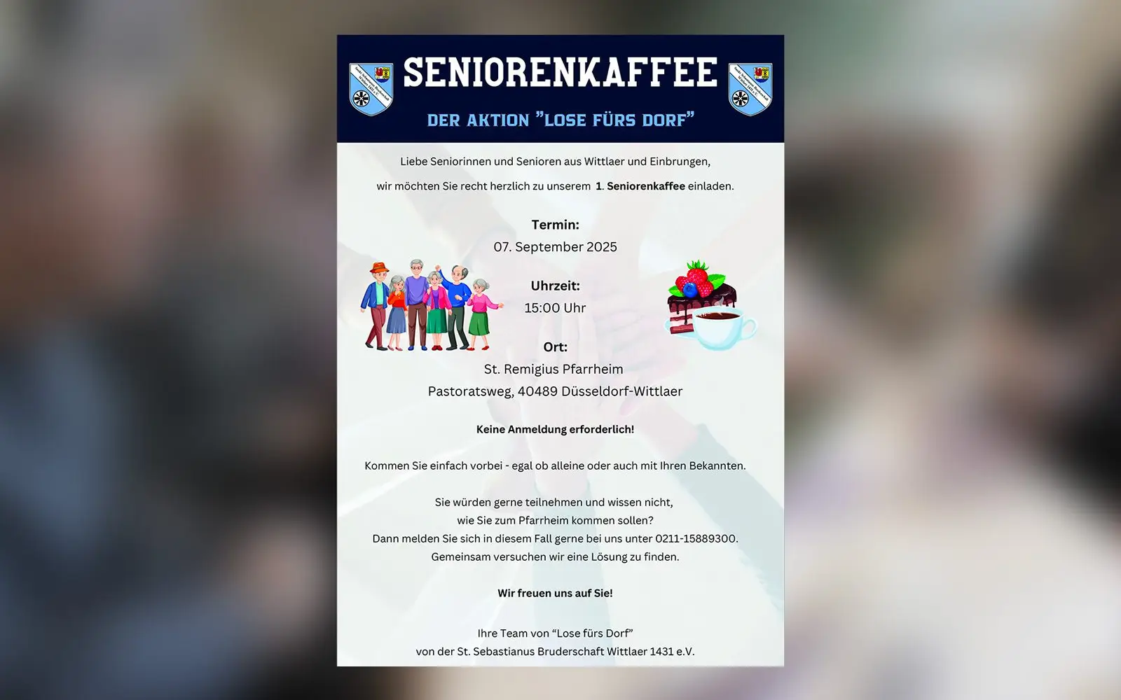 Die Aktion „Lose fürs Dorf“ lädt zum gemütlichen Beisammensein bei Kaffee und Kuchen ein.