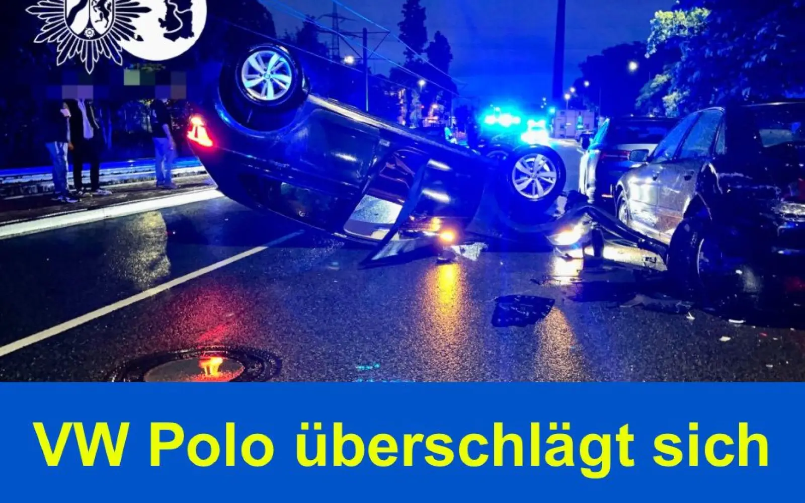 Warum der VW Polo sich in Hüttenheim überschlagen hat, wird jetzt untersucht.