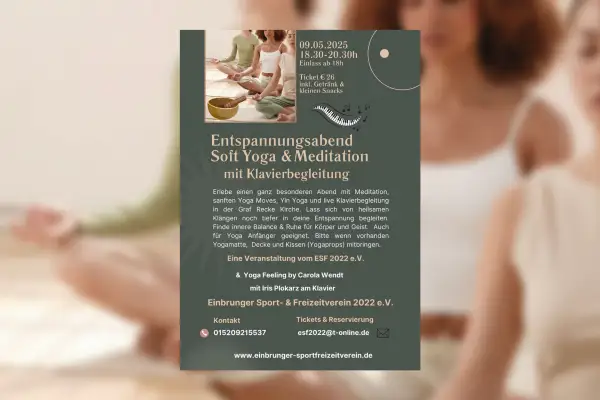 Entspannungsabend in der Graf Recke Kirche: Soft Yoga mit Klavierbegleitung