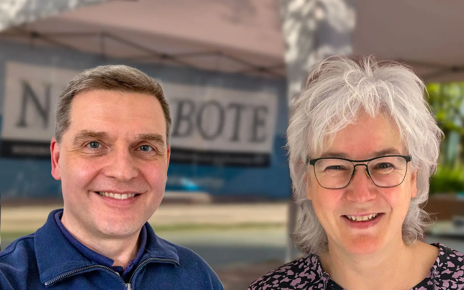 Herausgeber Alexander Hartmann und Chefredakteurin Sabine Merz verantworten gemeinsam die redaktionelle Ausrichtung des NORDBOTE. Fotomontage