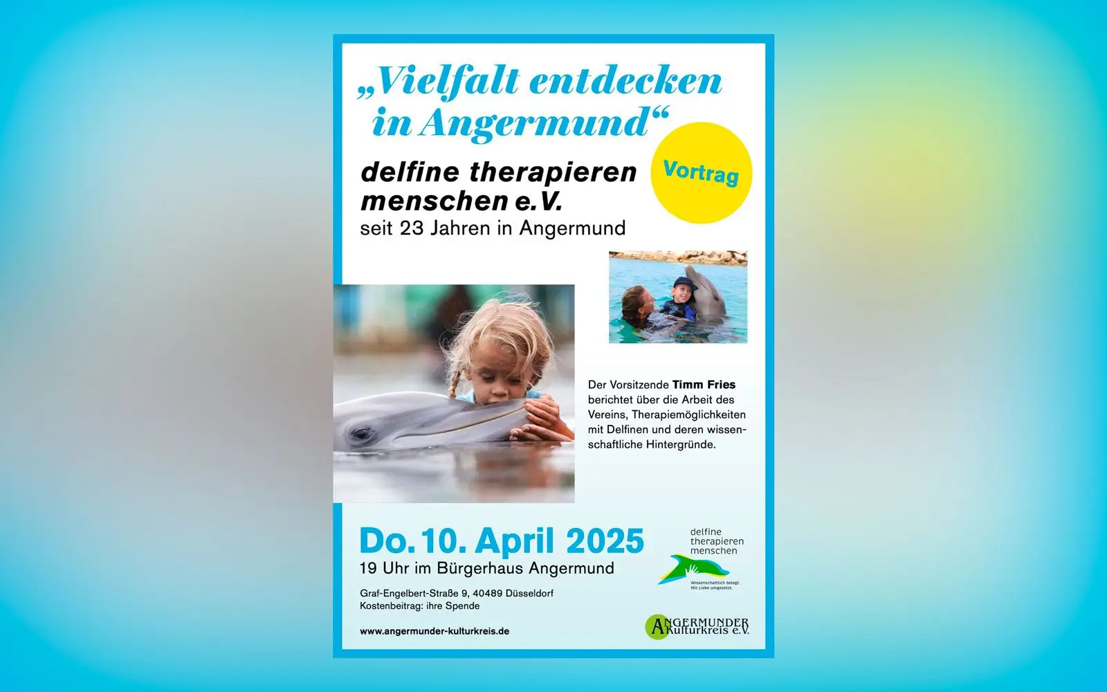 Vortrag: „delfine therapieren menschen e. V.“ von Timm Fries
