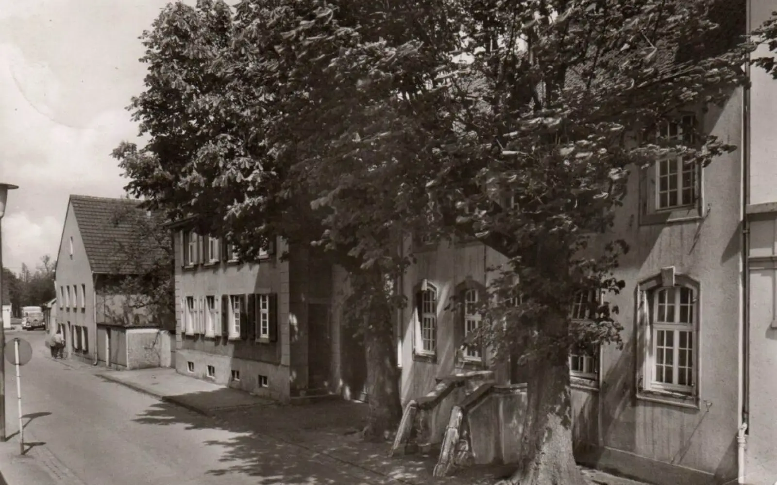 1965: Das Rathaus mit den beiden mächtigen Kastanien.