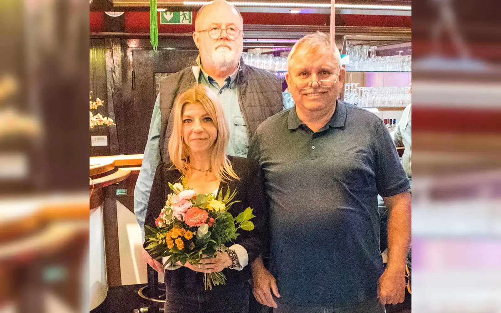 Der neue geschäftsführende Vorstand des TV Angermund: (v.l.) Jessica Ruman (1. Vorsitzende), Wolfgang Richter (1. Geschäftsführer) und Ferdinand Wolff (1. Kassenwart), Foto: Volker Jipp