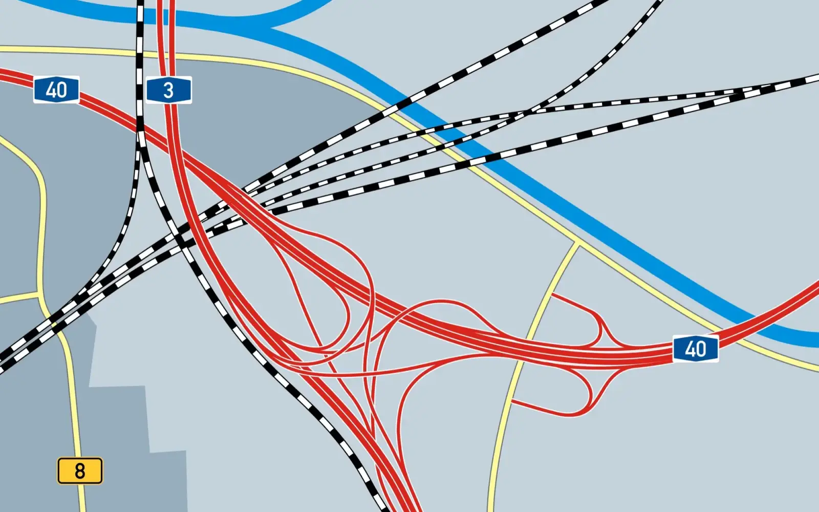 Autobahnkreuz Kaiserberg. CC BY-SA 3.0: Moosmutzel