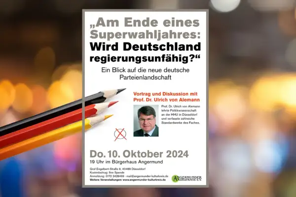 Vortrag zur Parteienlandschaft in Deutschland: Wird das Land regierungsunfähig?