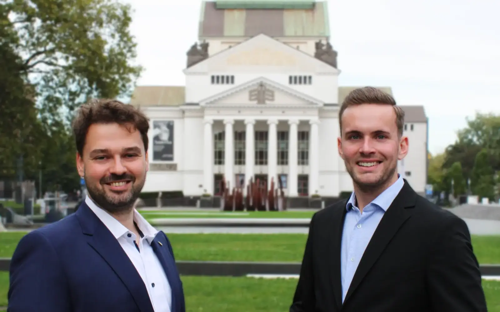 Dennis Schleß (links) und Björn Pollmer möchten für die CDU Duisburg im September 2025 in den Deutschen Bundestag einziehen. Foto: CDU Duisburg