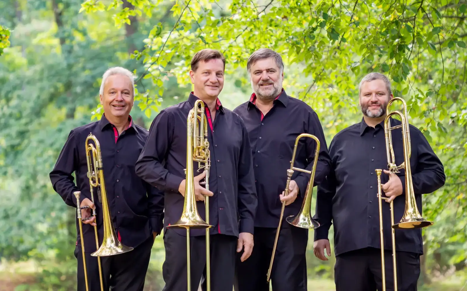Das Leipziger Posaunenquartett OPUS 4 mit Musikern des Gewandhausorchesters Leipzig. Foto: Posaunenquartett OPUS 4