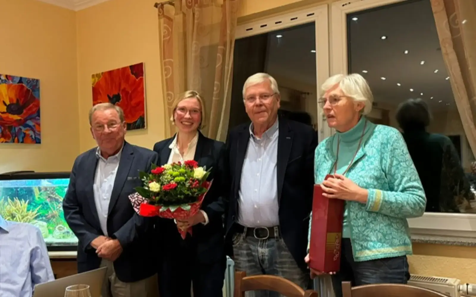 Ehrenpräsident Siegfried Küsel, Katharina von Kries, Klaus Scherschel und Renate Henk. Foto: Heimat- und Bürgerverein
