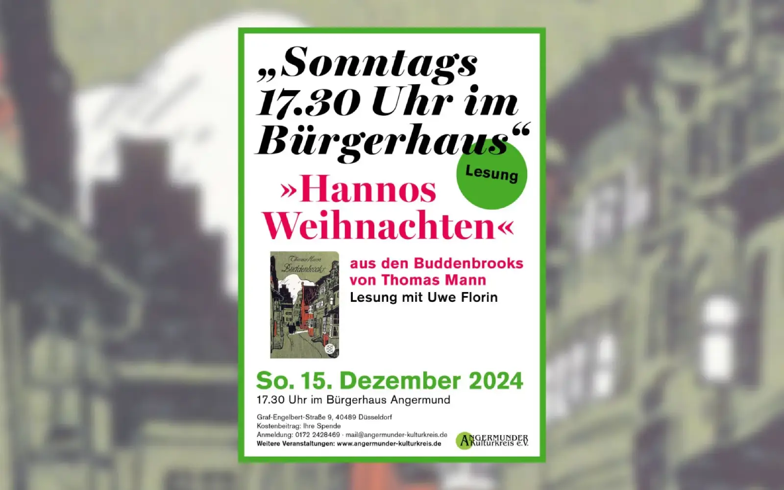 Uwe Florin liest Hannos Weihnachten aus Thomas Manns Buddenbrooks