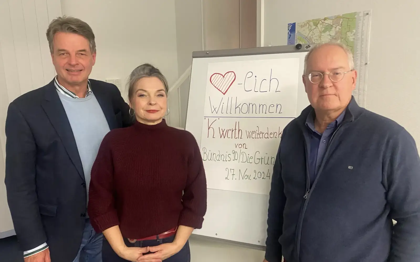 Jens Baganz, Sprecher Bündnis90/Grüne im Düsseldorfer Norden, Claudia Gelbke-Mößner und Waldemar Fröhlich. Foto: hs
