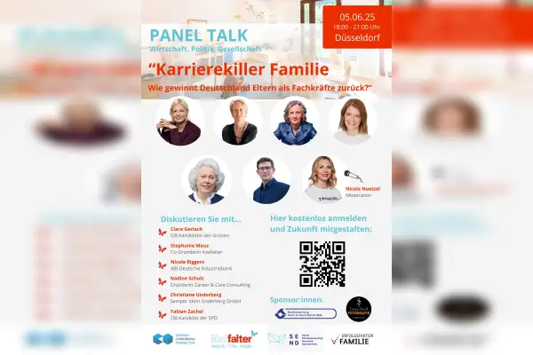 Panel Talk „Karrierekiller Familie – Wie Deutschland Eltern aus Fachkräfte zurückgewinnt“