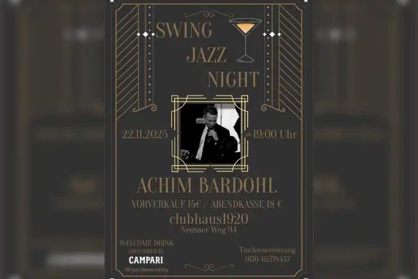 Swing Jazz Night: Achim Bardohl live im clubhaus1920