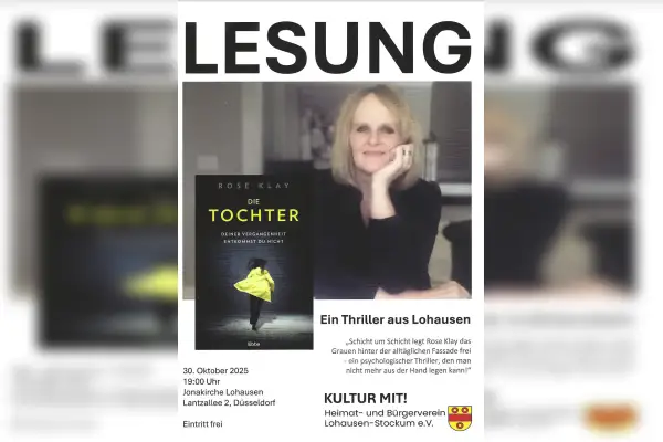 Gänsehaut in Lohausen: Thriller-Autorin Rose Klay liest in der Jonakirche
