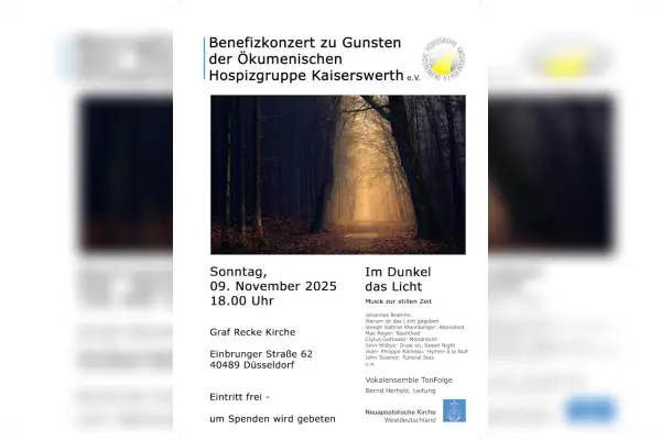 Vokalensemble TonFolge gibt Benefizkonzert für die Ökumenische Hospizgruppe