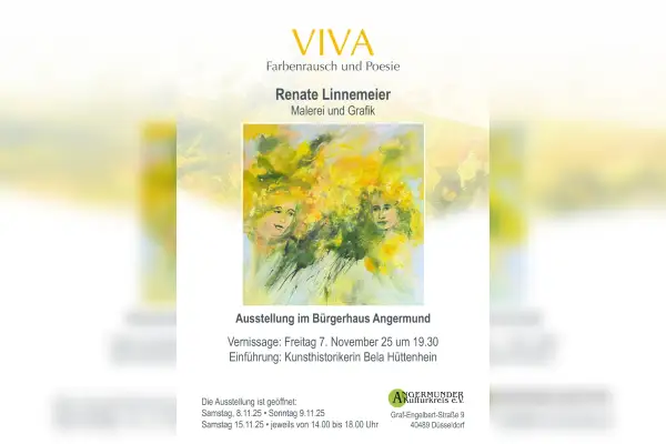 Vernissage: VIVA Farbenrausch und Poesie – Renate Linnemeier in Angermund