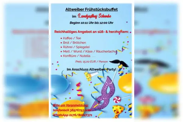 Altweiber Frühstücksbuffet