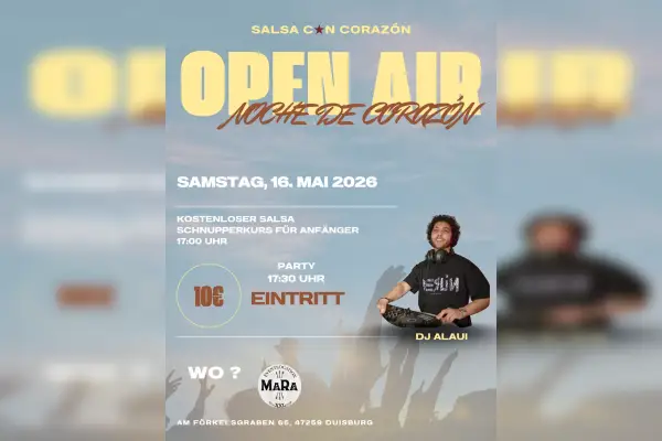 Salsa Open Air Noche de Corazón mit DJ Alaui in der MaRa Eventlocation