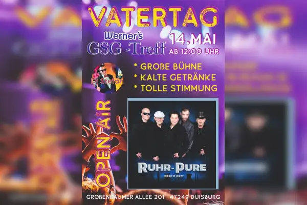 Vatertag Open Air mit Ruhr-Pure und DJ Stefan bei Werner’s GSG Treff
