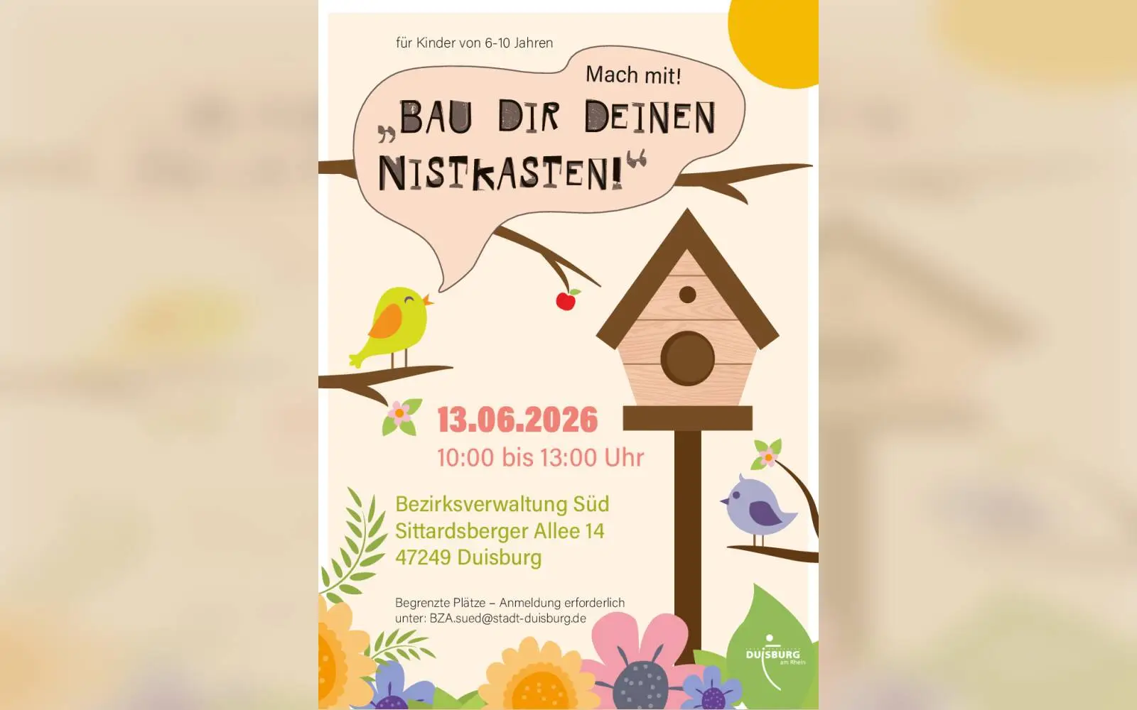 Mitmachaktion: Nistkastenbau für Kinder und Familien