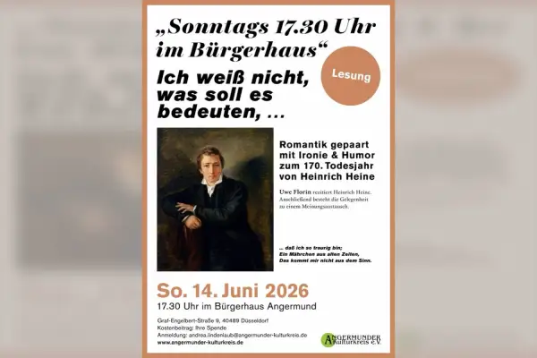 Heine-Lesung mit Uwe Florin im Bürgerhaus Angermund