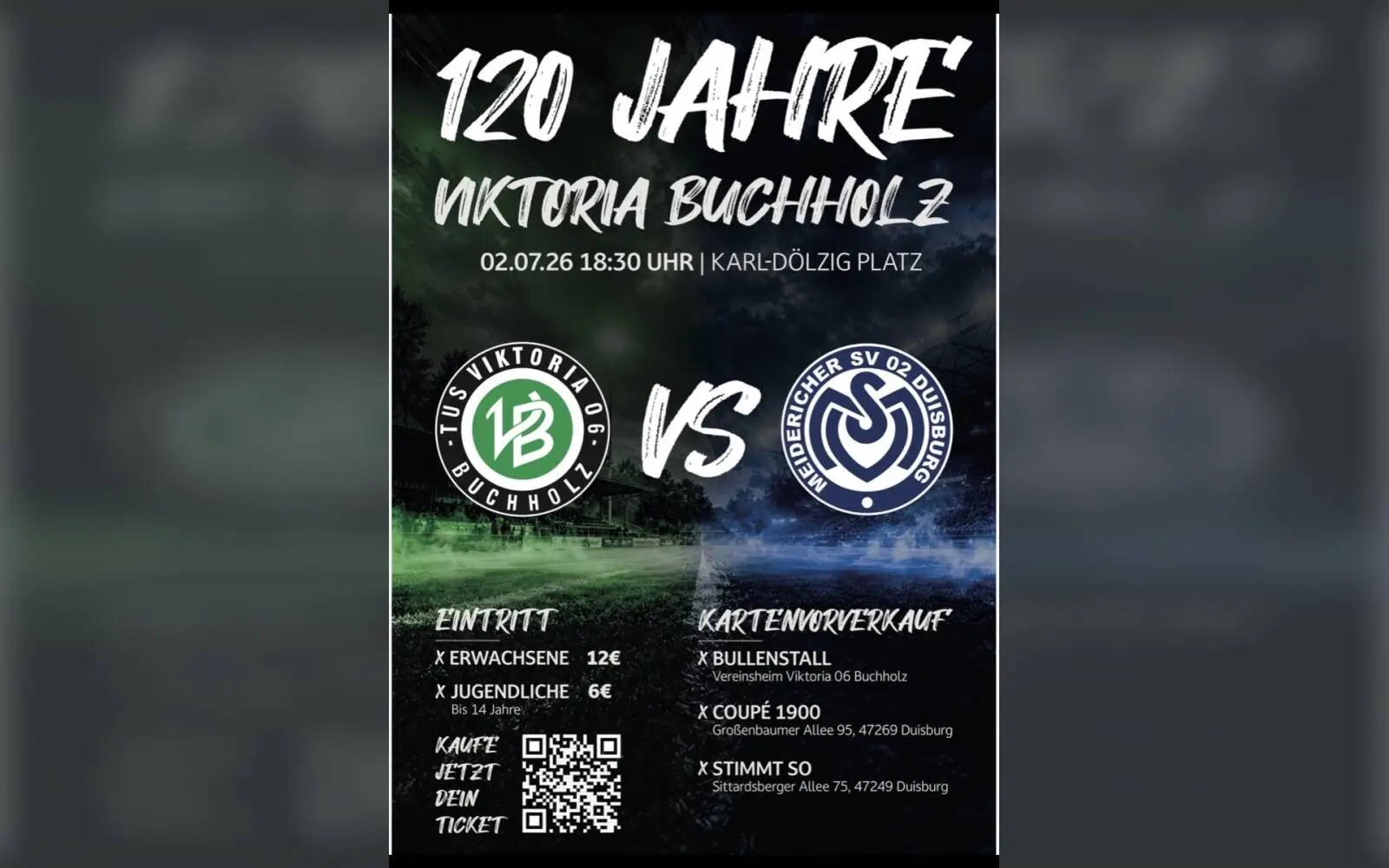 Viktoria Buchholz feiert 120 Jahre mit einem Spiel gegen den MSV Duisburg