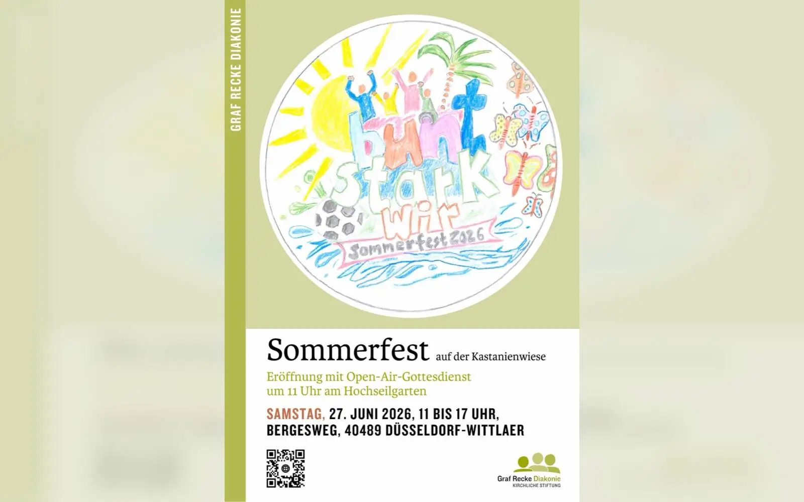 Das Sommerfest der Graf Recke Diakonie lädt am 27. Juni von 11 bis 17 Uhr auf die Kastanienwiese am Bergesweg in Wittlaer ein.
