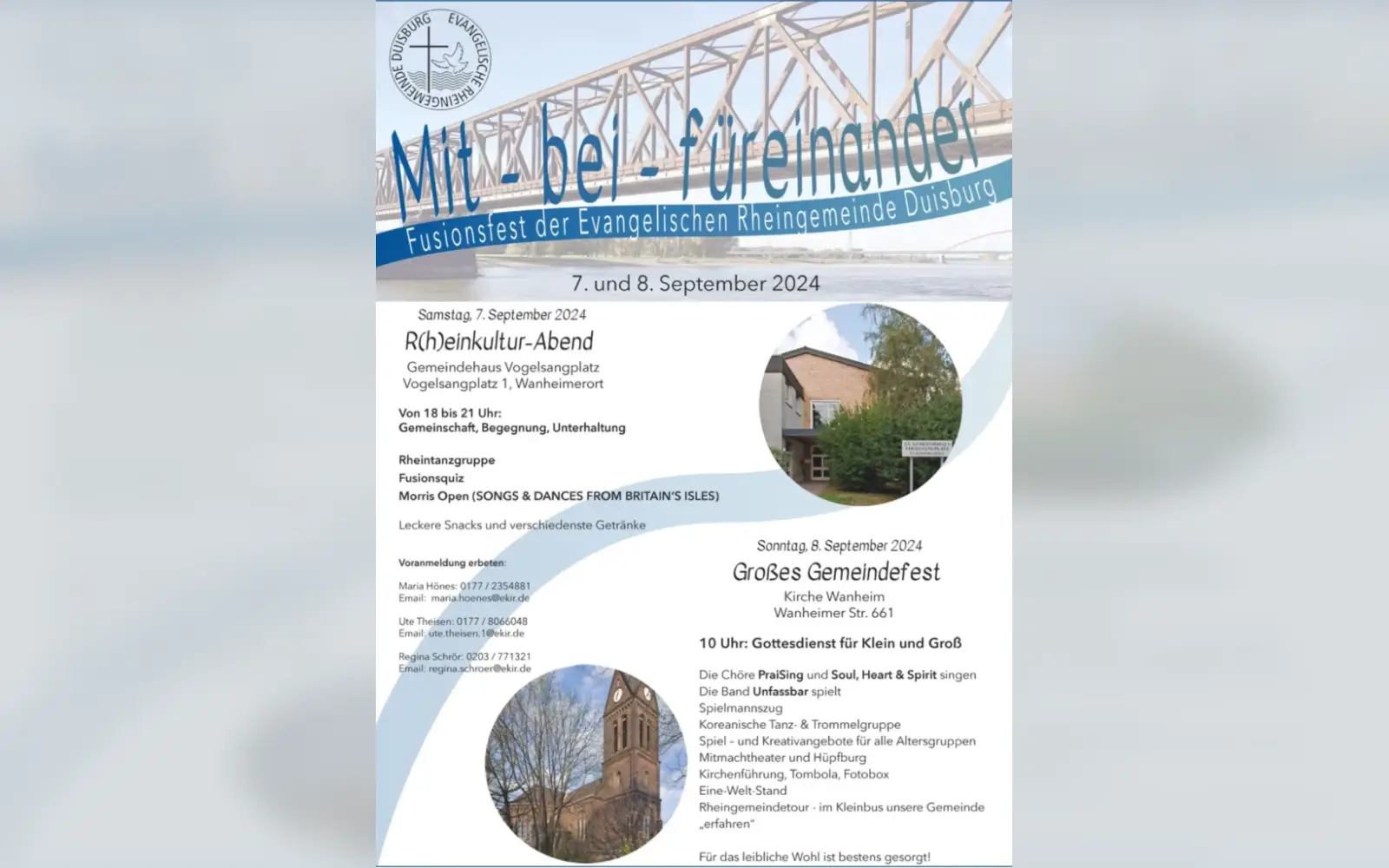Kulturabend und Gemeindefest – Rheingemeinde lädt zum Mitfeiern ein