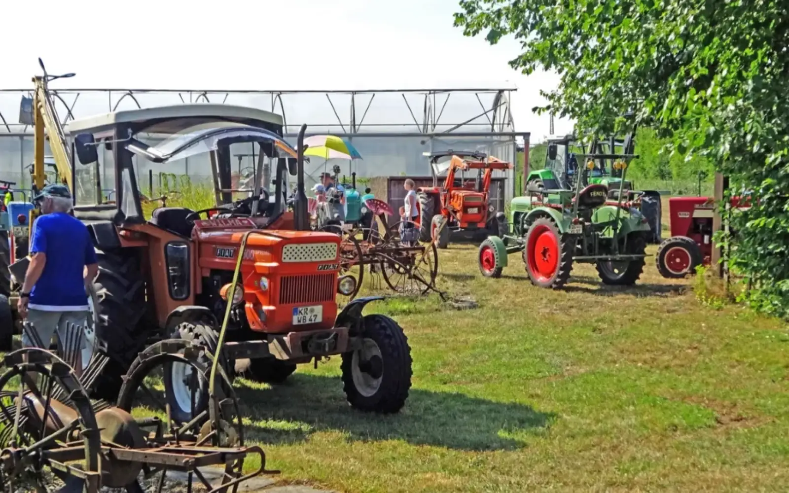 Die Oldtimer-Traktoren treffen sich auf dem idyllischen Gelände des Rahmer Traktor Clubs in unmittelbarer Nachbarschaft von Rosen Ruland, zwischen Düsseldorf-Angermund und Duisburg-Rahm gelegen. Foto: RTC