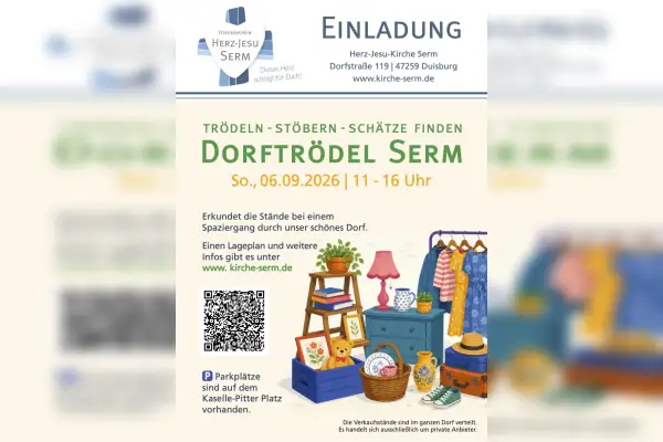 Schnäppchenjagd im Ort: Erster „Dorftrödel Serm“ am 6. September 