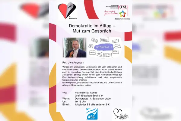 Uwe Augustin spricht bei der kfd Angermund über Demokratie im Alltag
